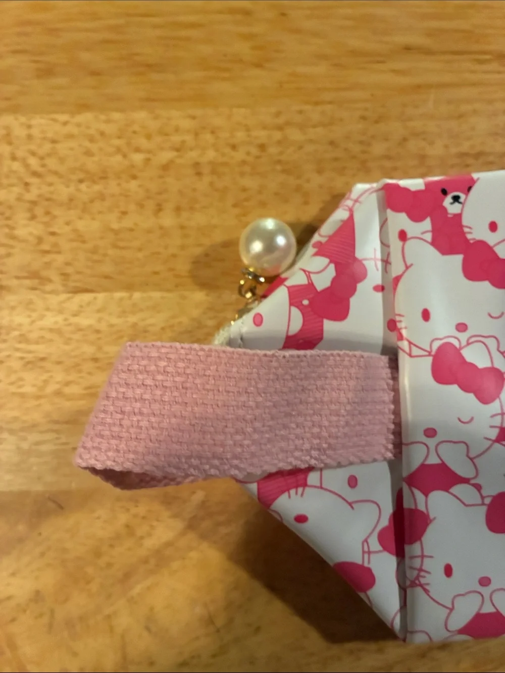 Hello Kitty Pink Cartoon Makeup Bag-with Strap- NWOT, Never Worn